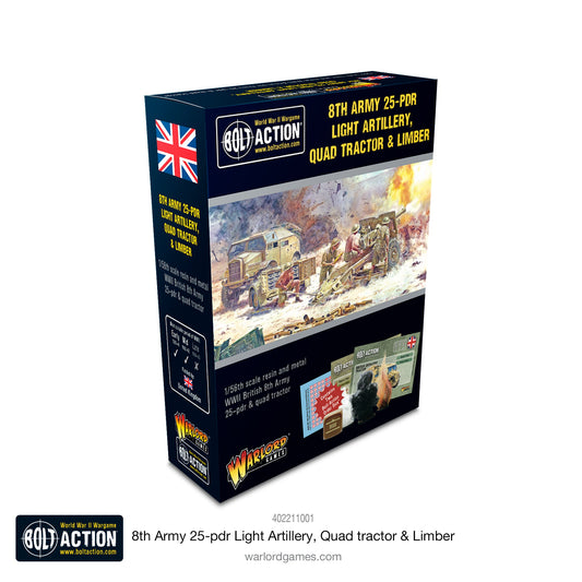 8th Army 25-pdr Light Artillery, Quad Tractor & Limber