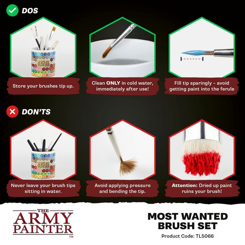 The Army Painter Most Wanted Brush Set – 3 Sable Miniature Brushes