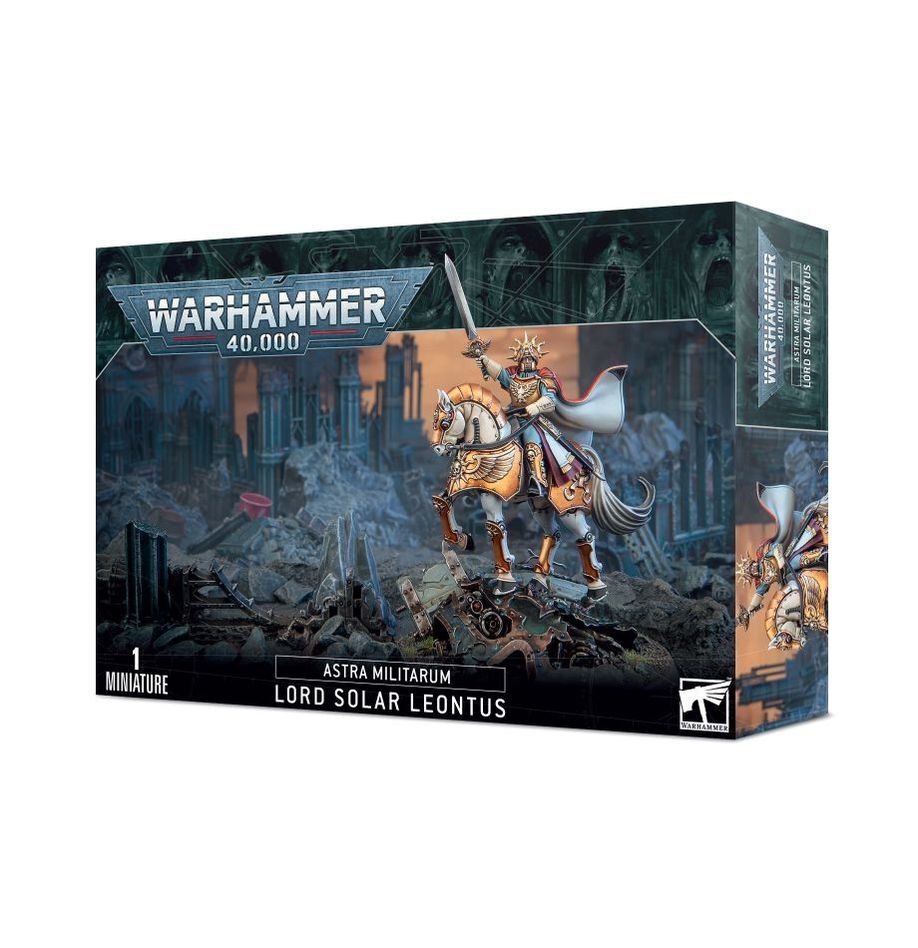 Astra Militarum Lord Solar Leontus Warhammer 40K plastic character miniature kit – 1 model on cybernetic horse from Partisan Games UK small shop