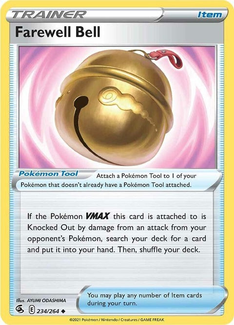 Pokémon Single Farewell Bell (234) card featuring the Farewell Bell Trainer Item from the Pokémon Trading Card Game