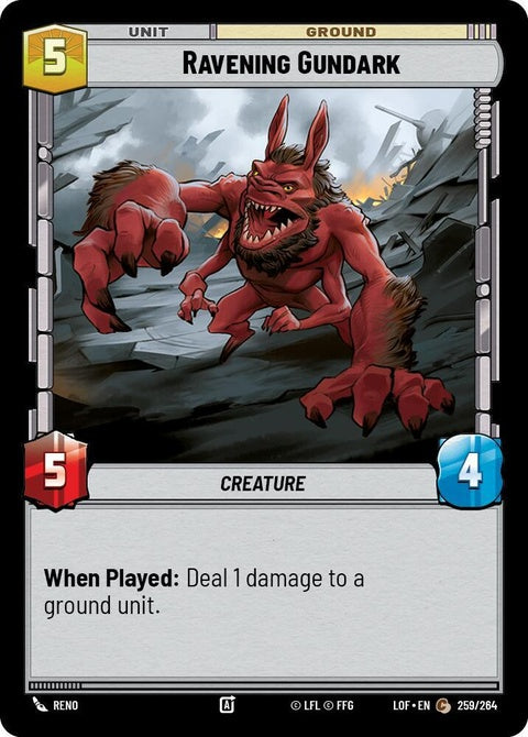 Star Wars Unlimited Ravening Gundark (259)