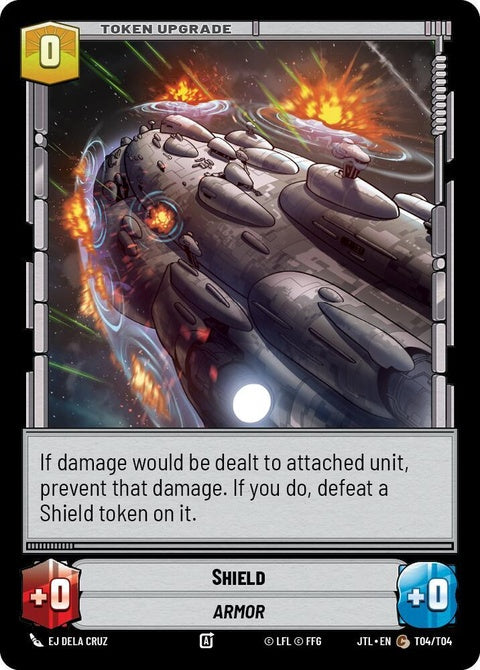 Star Wars Unlimited Massassi Temple // Shield (26 // T04) trading card featuring the ancient Yavin base artwork and shield transformation details.