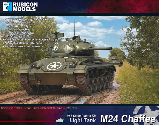 Rubicon Models M24 Chaffee light tank model on a natural background