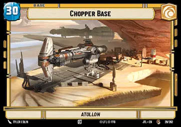 Star Wars Unlimited Chopper Base // Shield (29 // T04) double-sided card featuring the Chopper Base location and its shield side from the Star Wars Unlimited trading card game