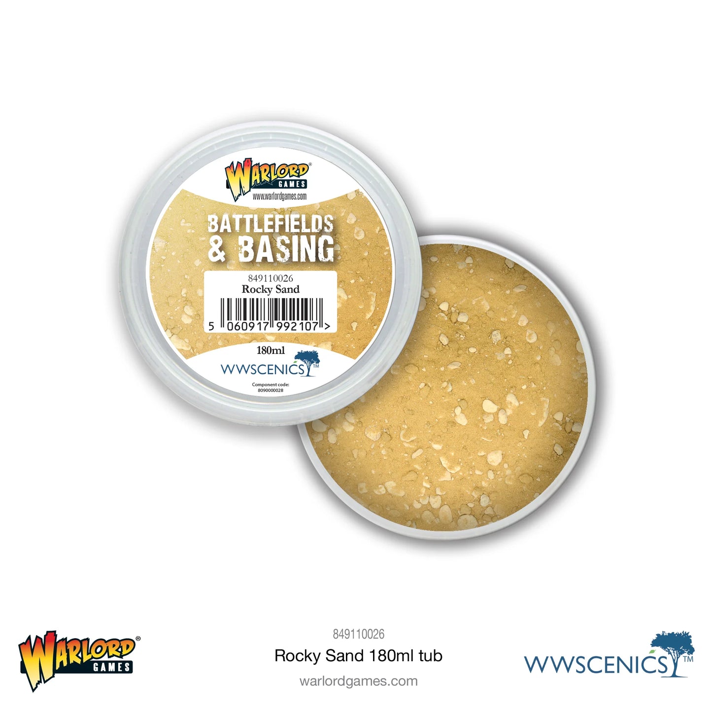 Warlord Games Basing Rocky Sand – 180ml Tub for Miniature & Terrain Basing