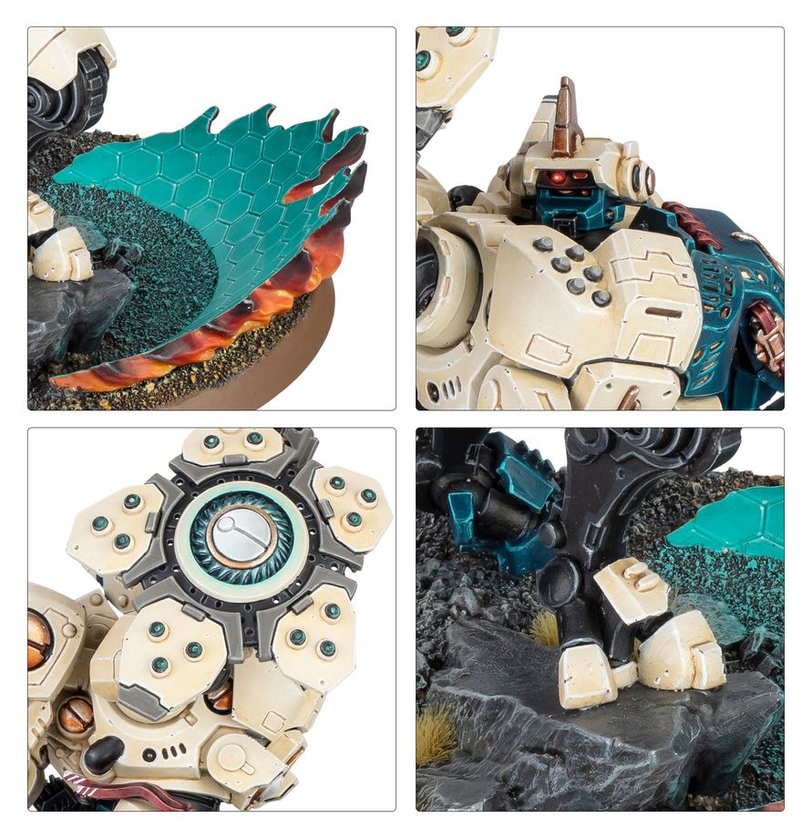 Warhammer 40,000 T’au Empire Twin Lance, a heavy weapon miniature with dual-barrel design for T’au armies.