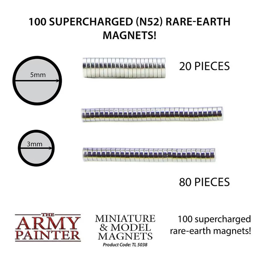 The Army Painter Miniature & Model Magnets – 100 Rare-Earth Magnets for Wargaming