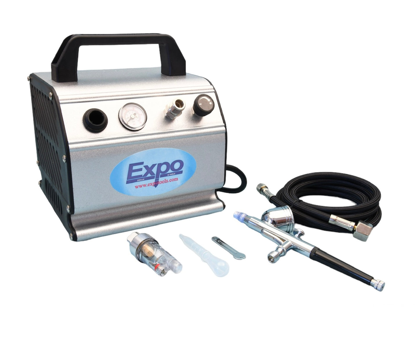 Expo Tools AB602 Air Compressor – Quiet Airbrush Compressor for Hobby & Miniature Painting