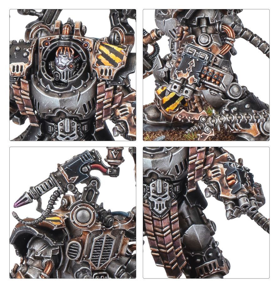 Painted Chaos Space Marines Kravek Morne miniature showing Chaos iconography and battle-scarred power armour detail