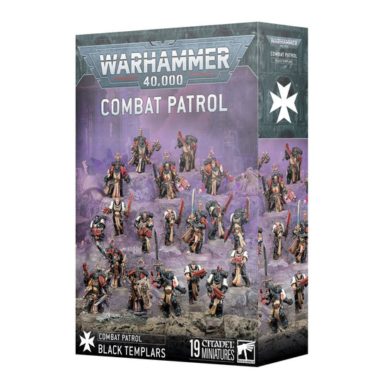 Combat Patrol: Black Templars Warhammer 40K starter box – 19 plastic miniatures including Primaris Crusader Squad and Impulsor from Partisan Games UK small shop