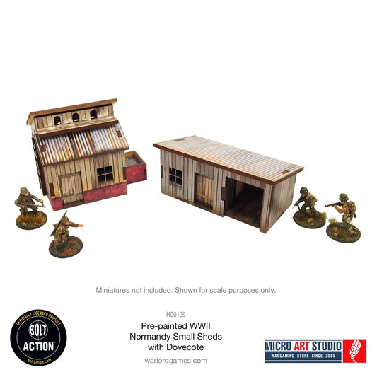 Micro Art Studio: Pre-painted WW2 Normandy Small Sheds With Dovecote