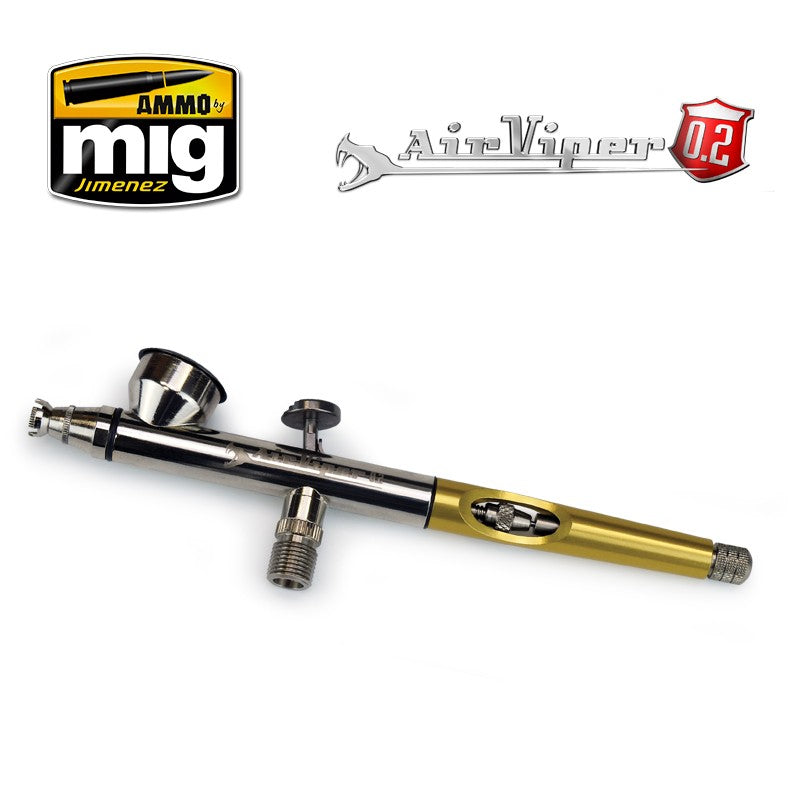 Ammo MIG Air Viper Airbrush — Dual-Action Gravity Feed Airbrush for Miniature Painting