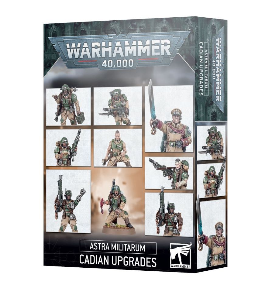 Astra Militarum Cadian Upgrades Warhammer 40K plastic upgrade kit with extra heads, weapons and 597 transfers from Partisan Games UK small shop