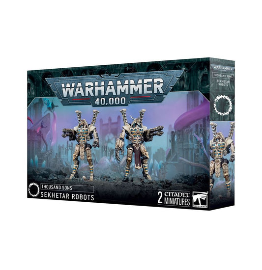 Thousand Sons Sekhetar Robots Warhammer 40K plastic battle automata kit – 2 models with heavy warpflamer and hellfyre missiles from Partisan Games UK small shop