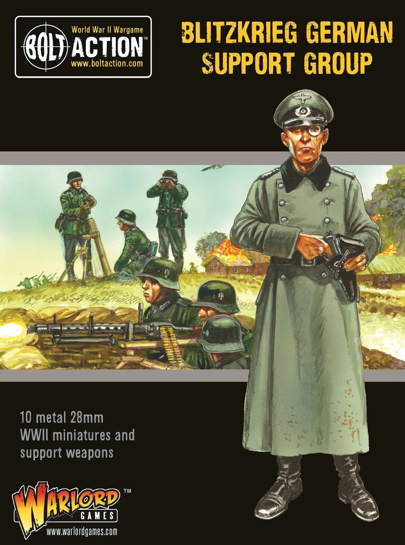 Bolt Action: Blitzkrieg German Support Group (HQ, Mortar & MMG)