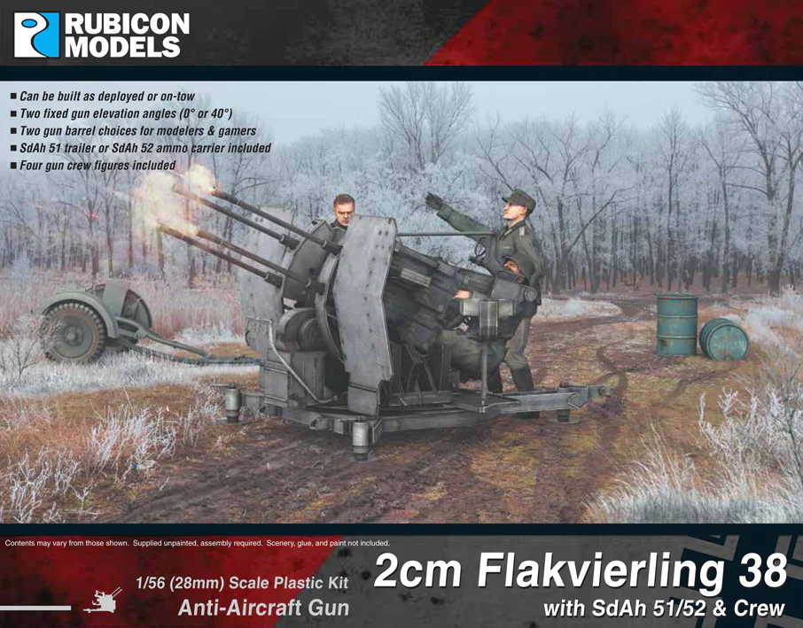Bolt Action: 2cm Flakvierling 38 W Sdah 51/52 Trailer