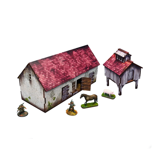 WW2 Normandy Stable w. Dovecote
